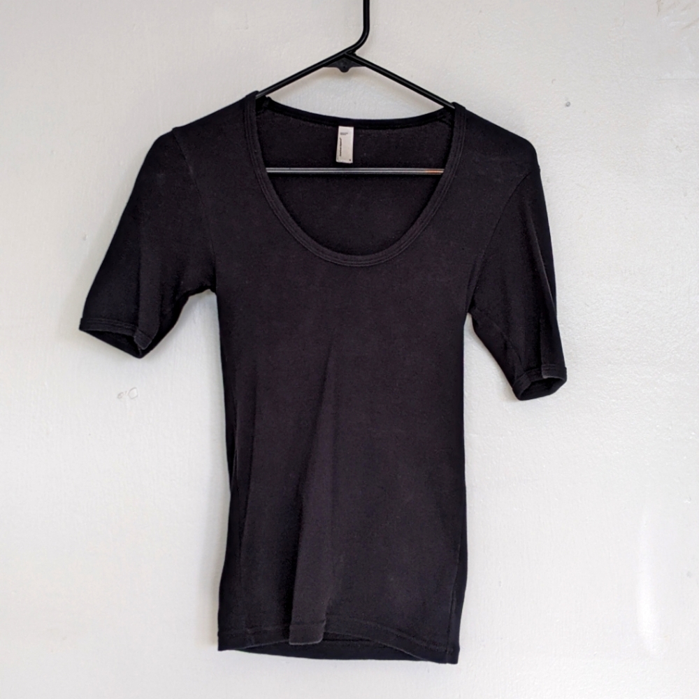OG American Apparel black cotton scoop neck tee